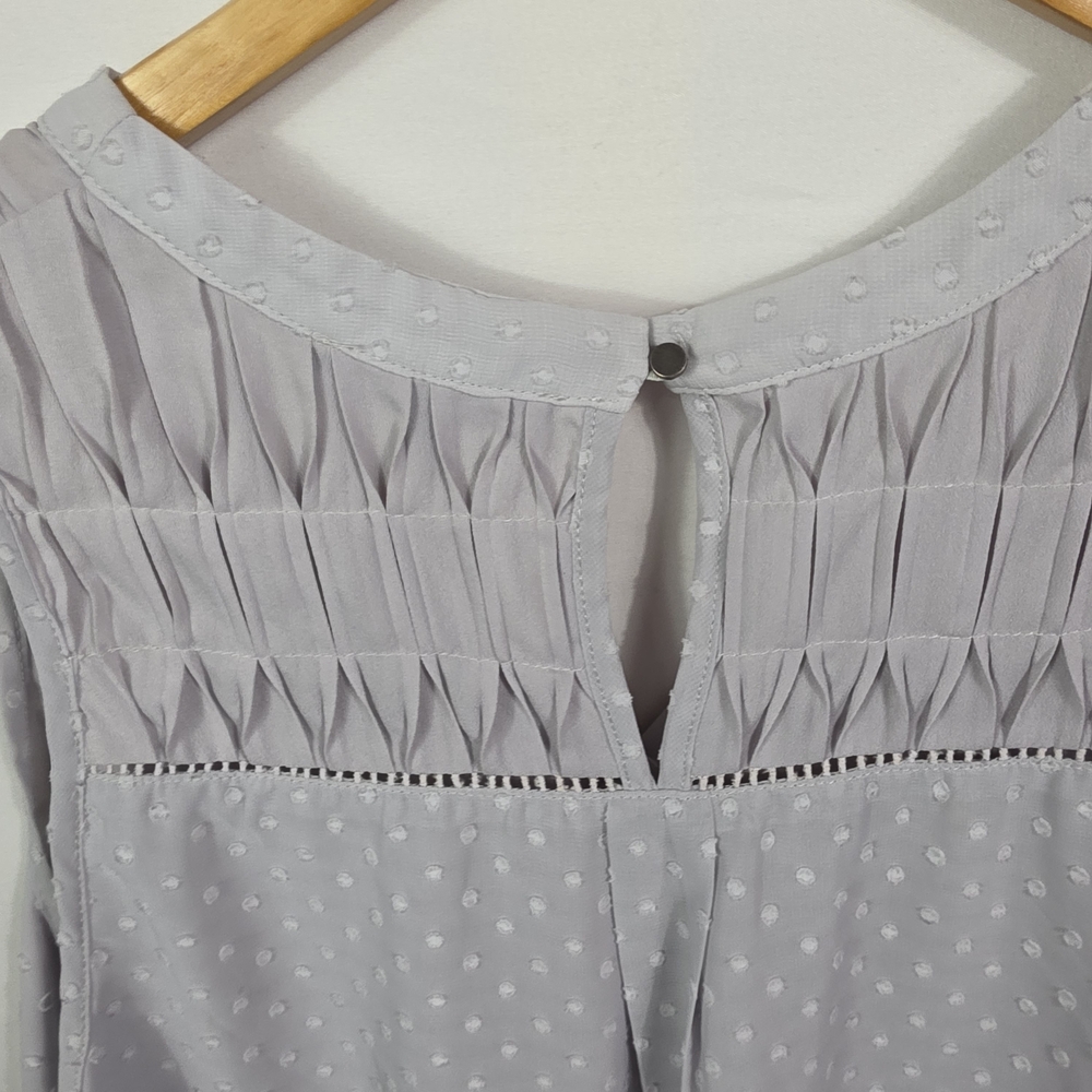 Brixon Ivy Soft Gray Dot V-Neck Sleeveless Blouse Size L - Picture 14 of 15